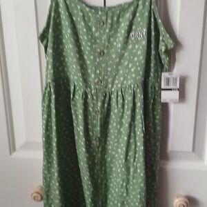 DKNY Kids Dress in Leafy Green